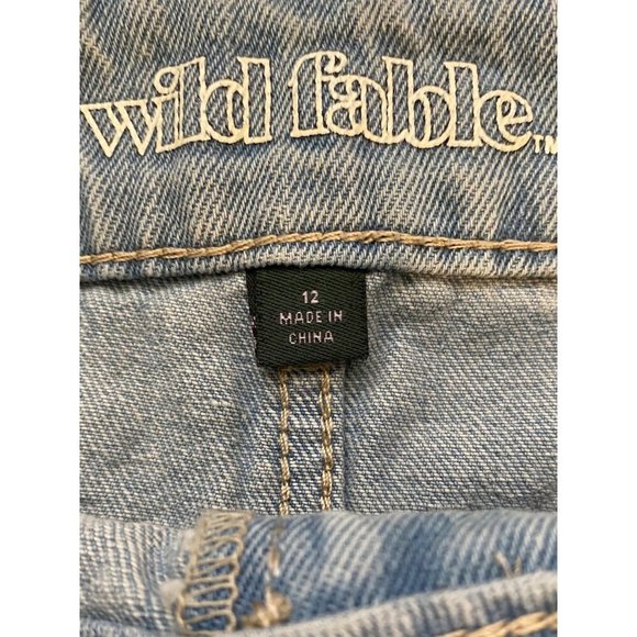 Wild Fable Womens Patchwork Denim Mini Skirt Size 12 Light Blue/Navy Minimalist - Picture 3 of 13
